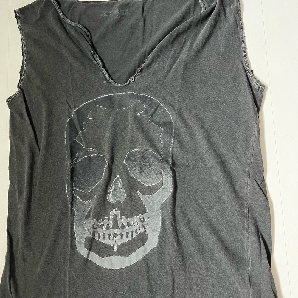 Zadig and Voltaire Grey tank with skull